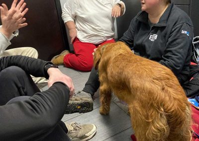 Bee at the vet with everyone